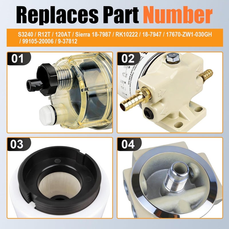ACA R12T Marine Fuel Water Separator Kit for Outboard Motors - Image 2