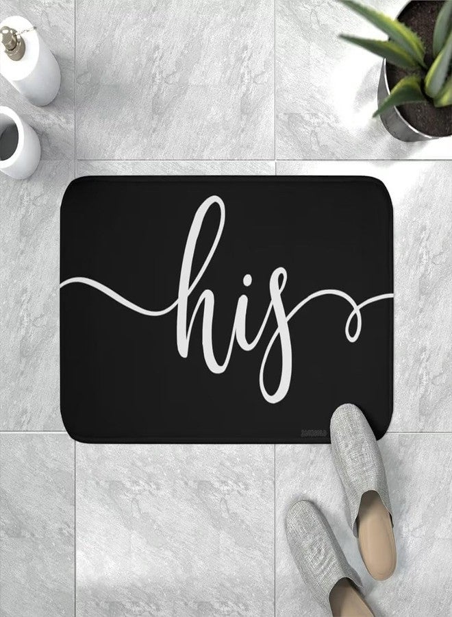 JACKGOLD His and Hers Bath Mat Set | Black and White Bath Rug Set of Two | Mr. and Mrs. Bathroom Mats | Funny Gift for a Couple 24x16 Inches - Image 3