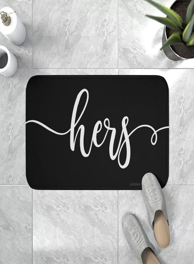 JACKGOLD His and Hers Bath Mat Set | Black and White Bath Rug Set of Two | Mr. and Mrs. Bathroom Mats | Funny Gift for a Couple 24x16 Inches - Image 4