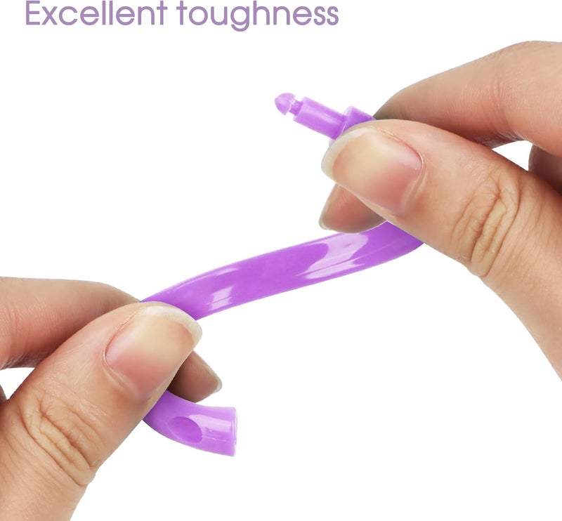 Qulable Purple Shower Curtain Hooks - 12 Pcs Circular Plastic Shower Curtain Rings for Bathroom - O Shaped Purple Shower Hooks Rings for Shower Curtain Rod - Image 2