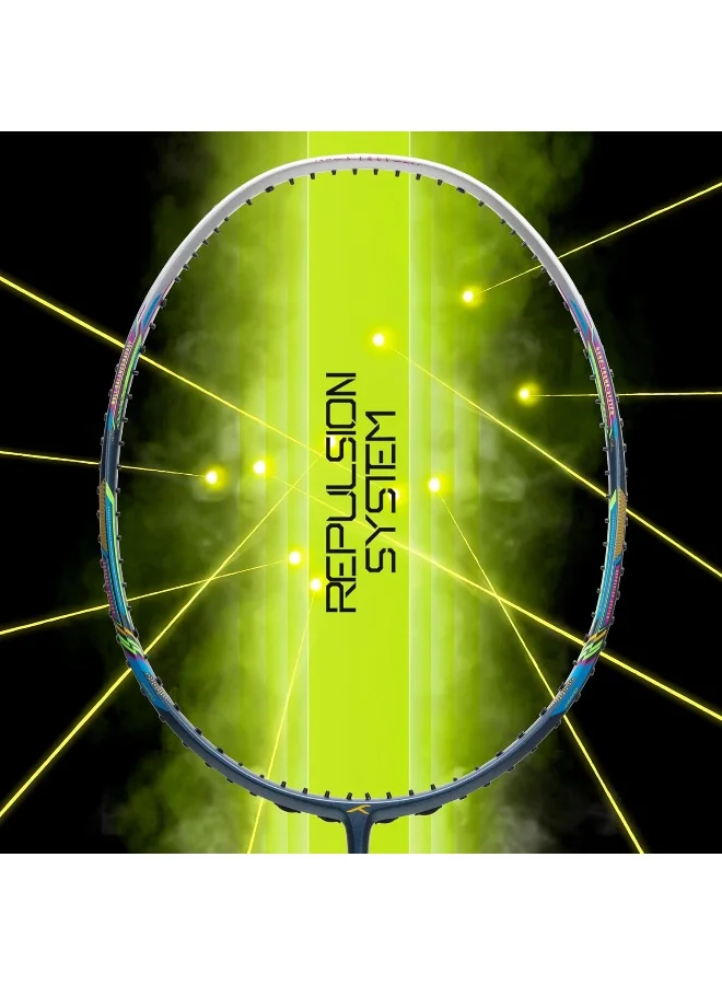 HUNDRED N-Ergy 80 Carbon Fibre Unstrung Badminton Racket With Full Racket Cover For Intermediate Players (80G, Maximum String Tension - 32Lbs)