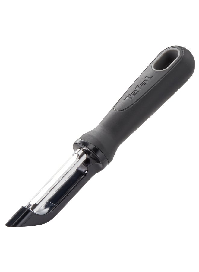 تيفال TEFAL Tools & Gadgets COMFORT VEGETABLES PEELER | أدوات ومستلزمات تيفال كومفورت قشارة خضروات | شفرات مزدوجة من الفولاذ المقاوم للصدأ مقاومة للغاية | آمنة للغسل في غسالة الصحون | مقبض مريح وغير قابل للانزلاق | K1298114 أسود 24x9x3سم - Image 1
