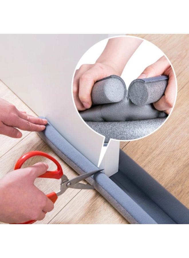 NIBEMINENT Flexible Door Bottom Sealing Strip Grey - Image 2