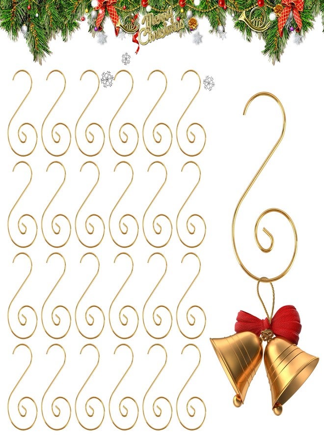 Chffcuh Ornament Hooks, Gold Christmas Ornament Hangers, 100 Pcs Christmas Ornament Hooks, Metal Hooks for Ornaments, Metal Wire Ornaments Hooks Anchors for Xmas Tree Xmas Balls Party Decorations - Image 1