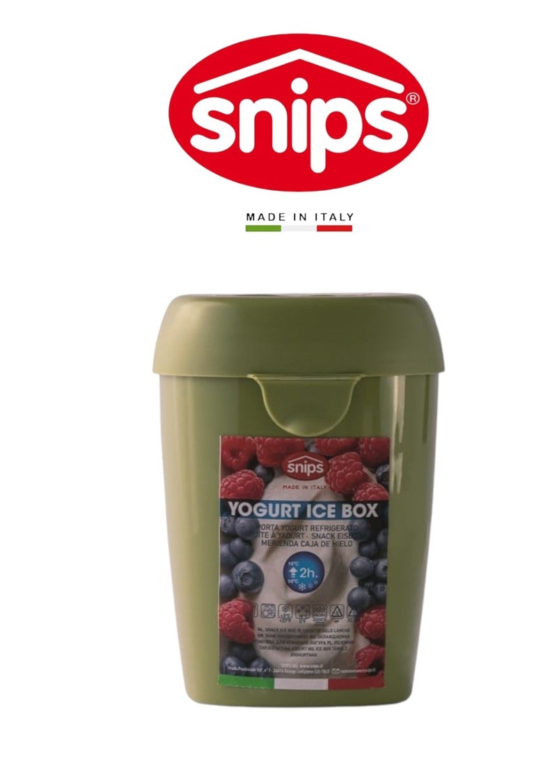 Snips Green Yogurt Ice Box with Ice Pack & Leak-Safe Lid – Made in Italy - Image 1