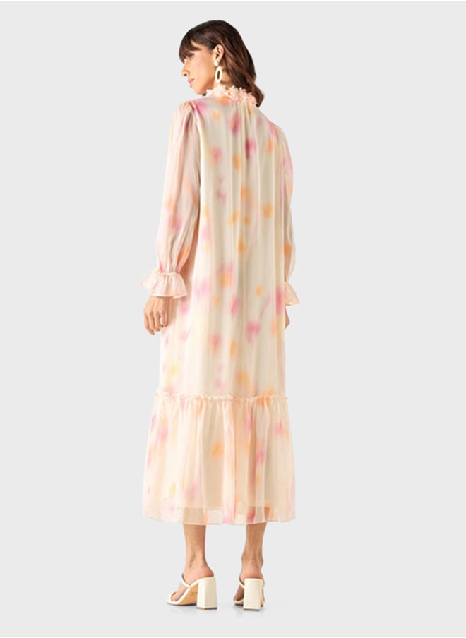 2Xtremz - Printed Tie-Up Belted Dress - Image 1