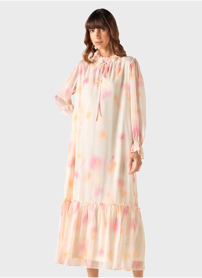 2Xtremz - Printed Tie-Up Belted Dress - Image 1