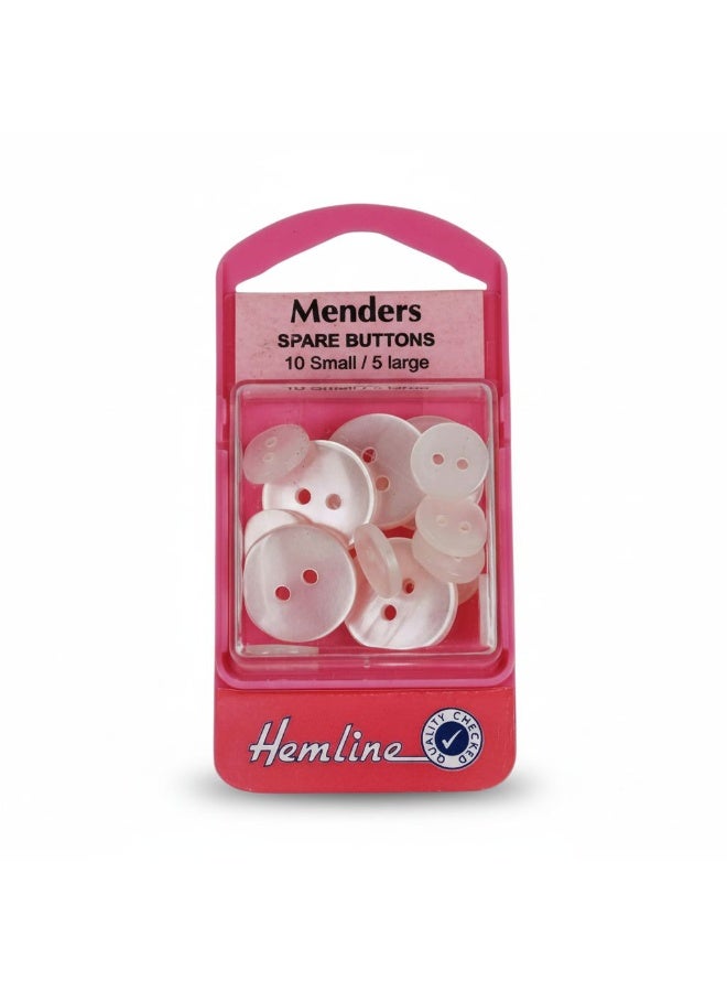 Hemline Repair Buttons – 15-Piece Mender Set (No. 785)
