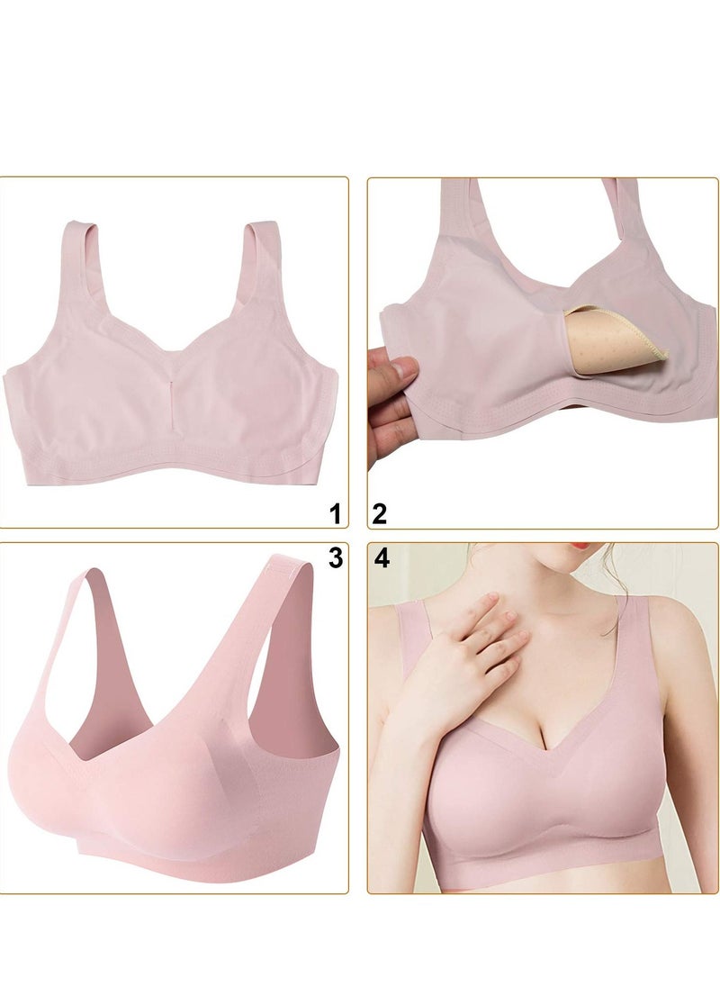 KASTWAVE Bra Pad Inserts, Ultra-thin Flesh-colored Black and White Sponge Triangle Bra Pad Replacement Bra Pad Sports Swimwear Inserts Women's Comfortable Sports Cups for Sports Bras Bikini Bra - Image 3