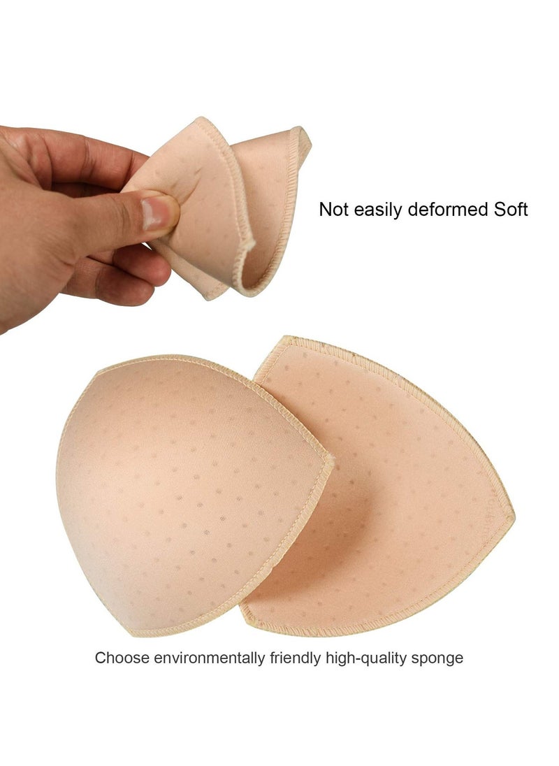 KASTWAVE Bra Pad Inserts, Ultra-thin Flesh-colored Black and White Sponge Triangle Bra Pad Replacement Bra Pad Sports Swimwear Inserts Women's Comfortable Sports Cups for Sports Bras Bikini Bra - Image 4
