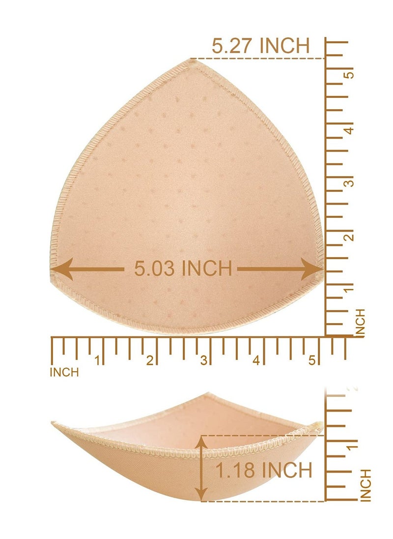 KASTWAVE Bra Pad Inserts, Ultra-thin Flesh-colored Black and White Sponge Triangle Bra Pad Replacement Bra Pad Sports Swimwear Inserts Women's Comfortable Sports Cups for Sports Bras Bikini Bra - Image 5