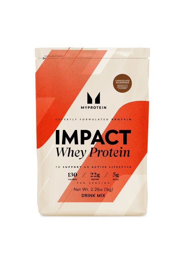 Impact Whey Protein Powder, 2.2 Lbs (30 Servings) Chocolate Milkshake, 22g Protein & 5g BCAA Per Serving, Protein Shake for Superior Performance, Muscle Strength & Recovery, Gluten Free