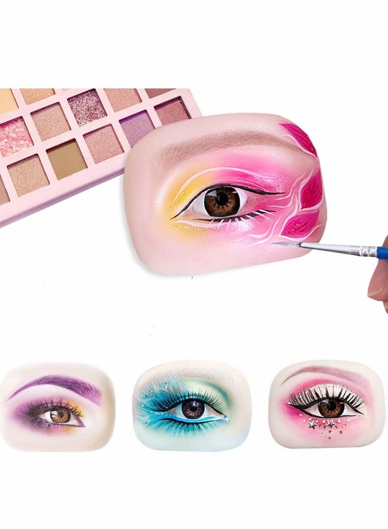 Excefore Make Up Practice Face, 5d Makeup Board Silicone Eyes for Suitable Eyeshadow - Image 1