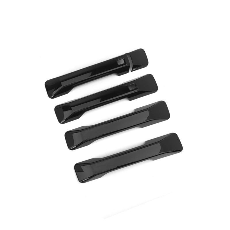 JUIVEEL ABS Car Exterior Door Handle Cover Set Outside Door Handle Cover Compatible with Hyundai Santa Fe 20242025 MX5 Accessories Button VersionGloss Black Style