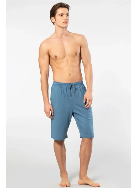cacharel 2172 Men's Modal Single Bermuda Pajama Bottoms-Indigo