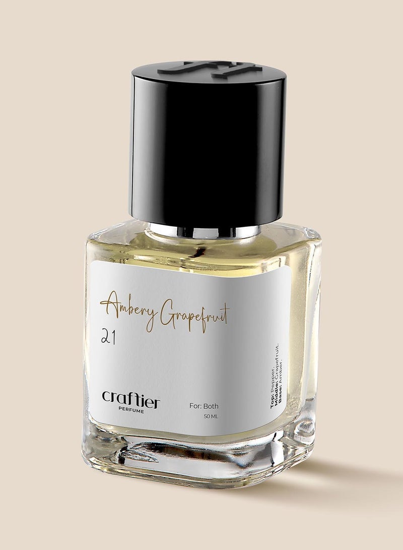 Craftier Perfume AMBERY GRAPEFRUIT - Inspired of-AMBRE NUIT, Eau De Parfum for Men & Women - 50ml, Long Lasting Ambery Fragrance Upto 24 Hrs, Travel Size Unisex Perfume - Image 1