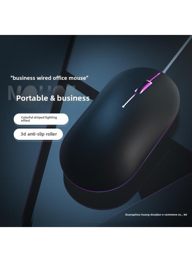 Colorful Luminous Mouse Wired Mute Laptop Desktop Home Office Male And Female Mechanical Game Mouse-Color: Cool Black-audio on-colorful Glare-dpi Adjustment-game Grade Chip-Interface:Official Standard - Image 4