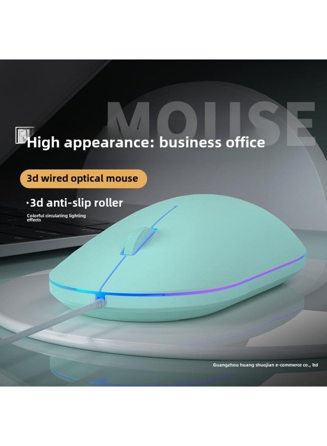 Colorful Luminous Mouse Wired Mute Laptop Desktop Home Office Male And Female Mechanical Game Mouse-Color: Cool Black-audio on-colorful Glare-dpi Adjustment-game Grade Chip-Interface:Official Standard - Image 3