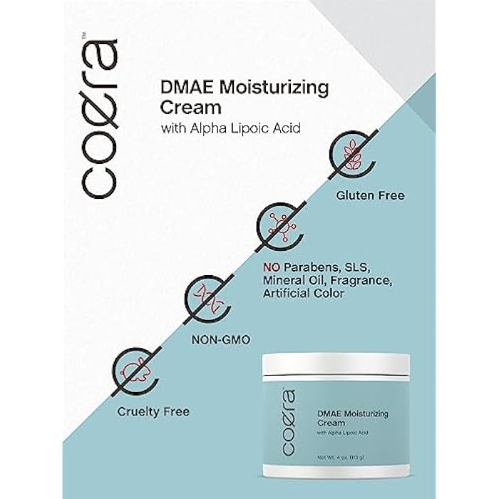 Coera DMAE Moisturizing Cream | 4 oz | with Alpha Lipoic Acid | Hydrating & Firming for Skin & Face | Free of Parabens, SLS and Fragrances - Image 5