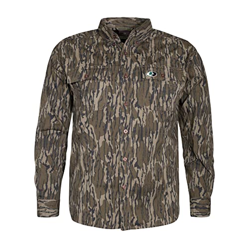 Mossy Oak Mens Long Sleeve Camo Hunting Shirts Cotton Mill - Image 1