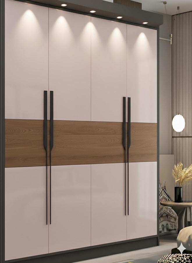 HILO Premium Aluminium Handle Kitchen Cabinet Matte Finish Sleek, Durable Rust-Resistant Pull Handle for Modern Kitchens & Interiors (1 Pair Left & Right 1 Set) (Black, 18 INCH) - Image 1