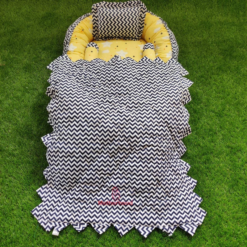 MOTHERHOOD MOTHERHOOD Baby Nest Bed with 3 pc Baby Pillow and 1 Large Baby Blanket Luxury UltraSoft Comfortable Baby Mattress Bed Sleeper Bedding Set coSleeper for Newborn to Toddlers Z Yellow - Image 1