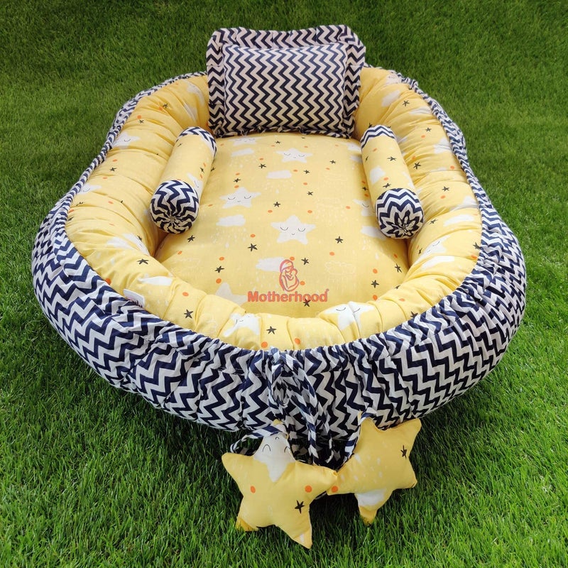 MOTHERHOOD MOTHERHOOD Baby Nest Bed with 3 pc Baby Pillow and 1 Large Baby Blanket Luxury UltraSoft Comfortable Baby Mattress Bed Sleeper Bedding Set coSleeper for Newborn to Toddlers Z Yellow - Image 5