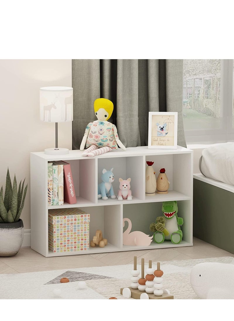 MODERN HOME - Multifunctional Storage Shelf for Kid's Room and Office Organizer for Toys Books and Office Supplies Modern Design White - Image 1