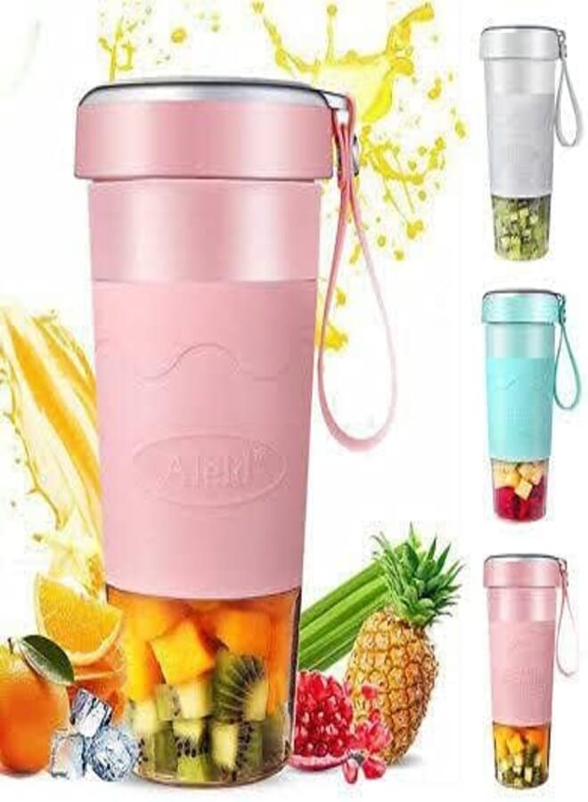 Mini USB Rechargeable Personal Fruit Blender, 4 Blades, Multicolour