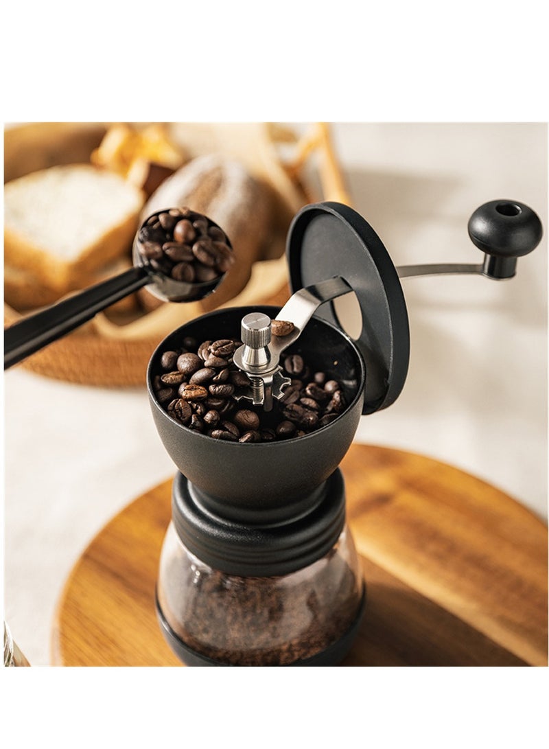 Manual Coffee Bean Grinder, Portable Hand Coffee Mill, 2 Glass Jars 11oz Each, Adjustable Ceramic Burr Mill Hand Crank Household Crusher Coffee Bean Tools, for Espresso, and Spices - Image 3