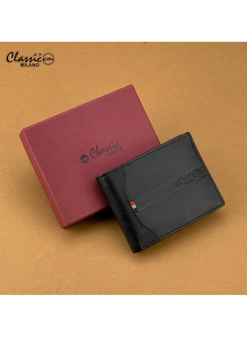 Classic Milano Black (CMGT-15N) Classic Milano Men’s Wallet – Slim Bifold Leather Wallet for Men with RFID Blocking – Credit Card Holder & Card Wallet – Stylish Mens Purse – Gift for Husband, Father & Men for Men | Best Price UAE