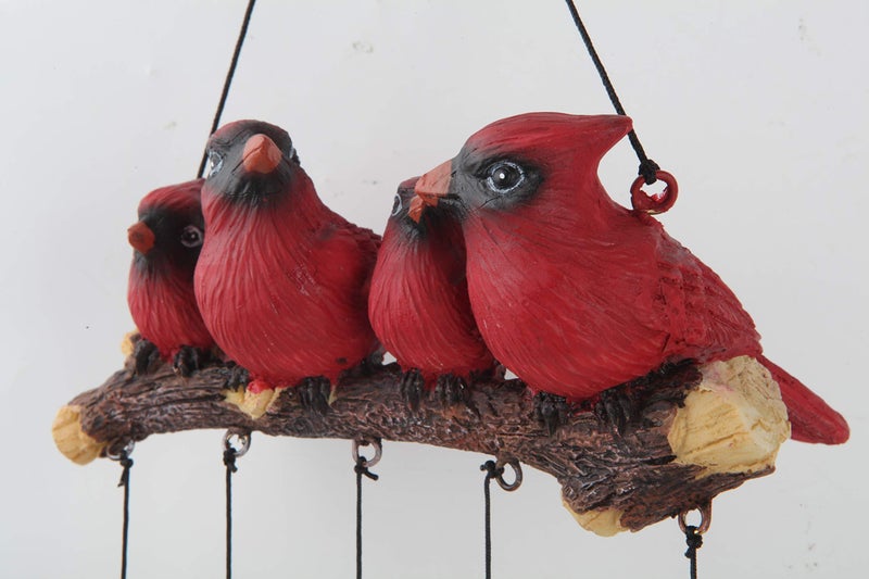 Gardenvy Cardinal Bird Wind Chime, Red Bird Bell Wind Chimes Outdoor Decorations, Garden Backyard Church Hanging Decor, Red - Image 5