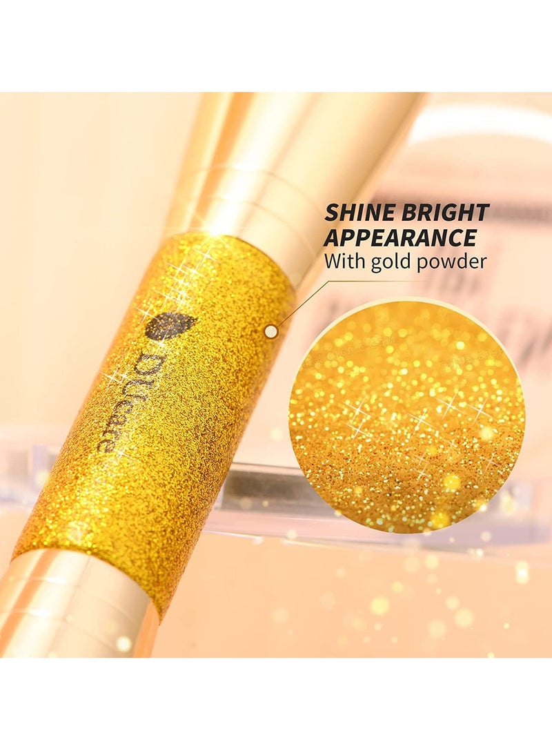 DUcare DUcare Foundation Brush Contour Bronzer Makeup Brush Double Ended Self Tanner Brush Sculpting Brush for Blending Liquid Powder Concealer Cream Cosmetics Blush Buffe - Image 2