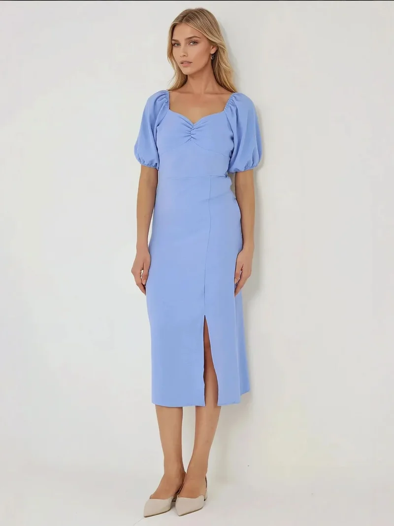 HICCUP Fitted Maxi Dress with Heart Collar