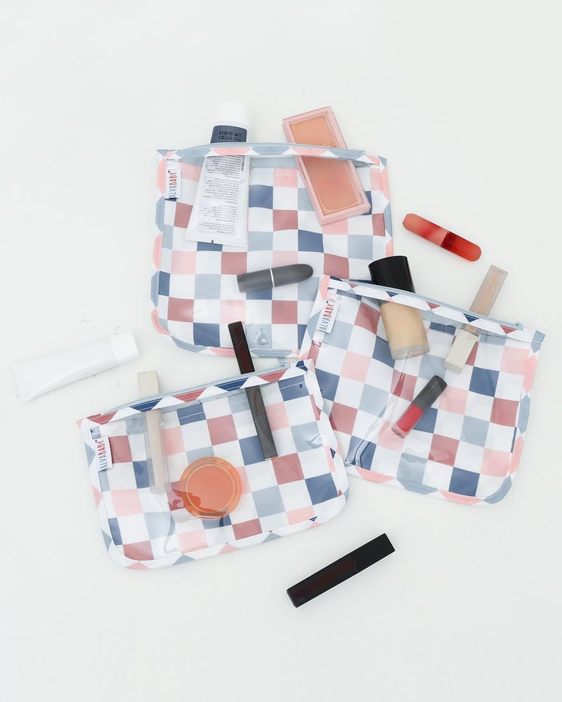 ALVA 3pcs Mess-Proof Travel Toilety Bag,Clear Cosmetic & Diaper Organizer with Front Pouch 3LT05 - Image 4