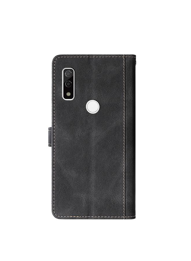 اس-توب جراب لهاتف Fujitsu Arrows WE F-51B مصنوع من الجلد ومشبك مغناطيسي على شكل قبعة من القش - Image 3