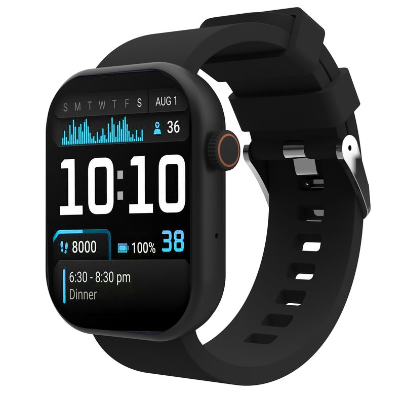 G-Tab GLS1 Smart watch for Women Bluetooth Calling, 1.75” Full Touch Screen Heart Rate, Sleep & Fitness Tracker AI Assistant Waterproof 15 days Standby Compatible with Android & iOS – Black - Image 1