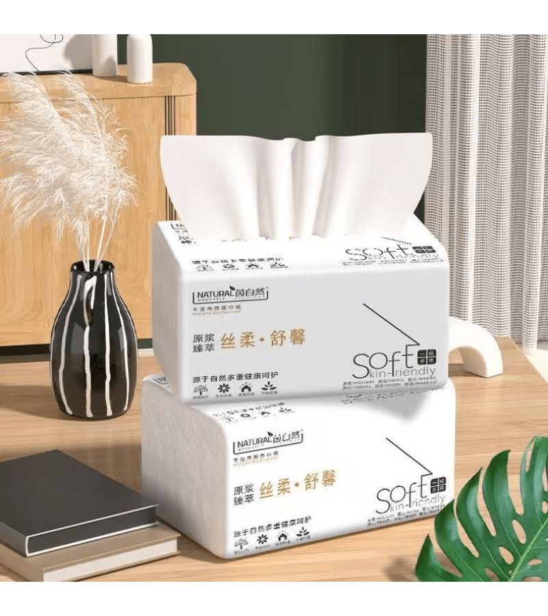 1 Pack Thickened Flexible Soft Facial Tissues Highly Absorbent Dry Wet Use Lint Free Home Office - Image 5