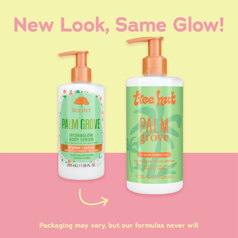 Tree Hut Palm Grove Hydraglow Body Serum, Brighten & Hydrate, with Hyaluronic Acid, Vitamin C & Niaciamide, 11 Oz. - Image 2