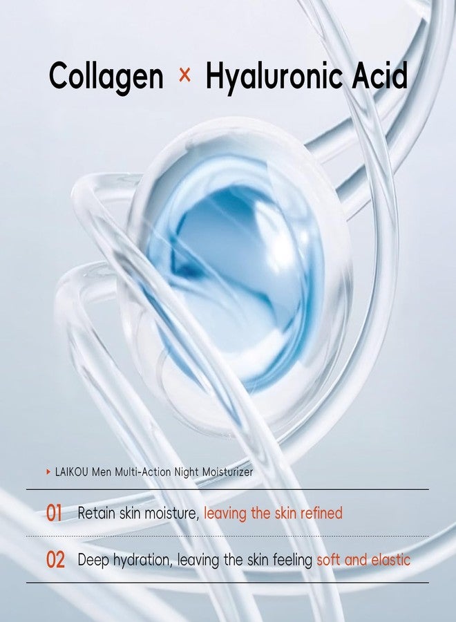 Easilydays Mens Face Moisturizer Night Cream, Deep Hydrating Multi-Action Lotion, Vitamin E, Collagen & Retinol, Hyaluronic Acid, Firming Smoothing, Lifting, Mens Face Cream for Face & Neck Skin Care - Image 5