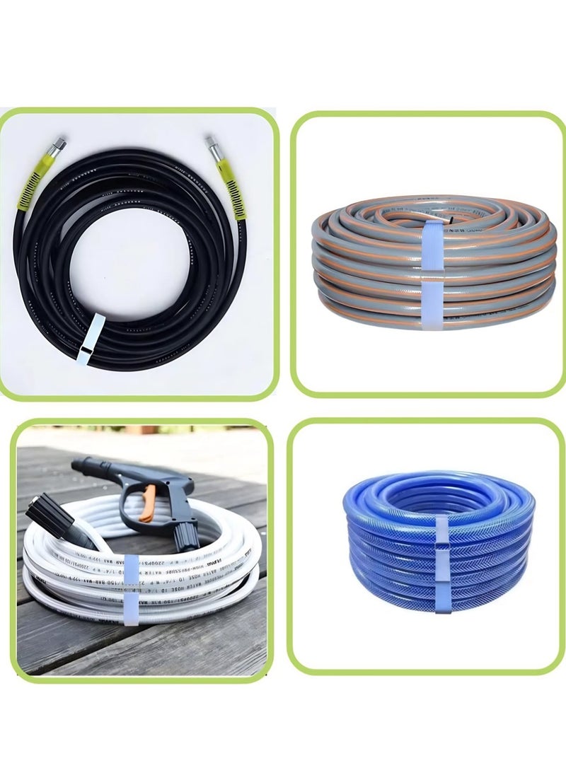 T NEWFUN - 16.4Ft x 0.8In Adjustable Cable Straps with 25 Buckles, Free Cut Length, White Reusable Fastening Cable Ties, Hook and Loop Securing Strap for Cable Tidy, Wire Management, Cord Organiser, White - Image 1