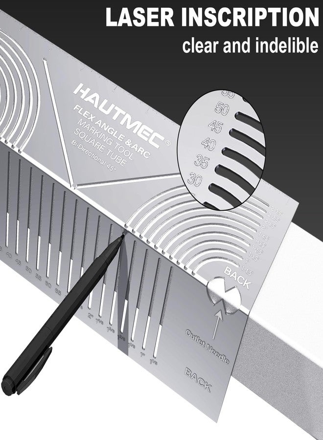 HAUTMEC Flex Angle & Arc Marking Tool, Multi-functional Square Tube Scriber for Square Tube, Right Angle Ruler with 5 PCS Marking Pen (Small Size 20-65) - HT0457 - Image 3