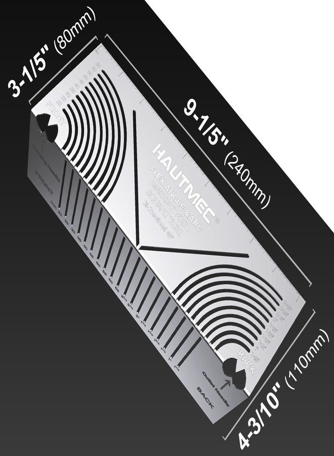 HAUTMEC Flex Angle & Arc Marking Tool, Multi-functional Square Tube Scriber for Square Tube, Right Angle Ruler with 5 PCS Marking Pen (Small Size 20-65) - HT0457 - Image 2