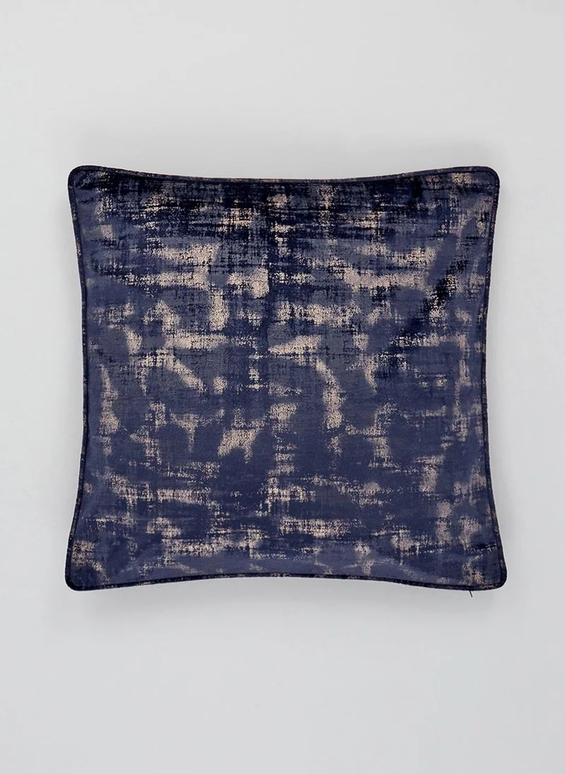 Matalan Blue Velvet Foil Cushion (50cm x 50cm)