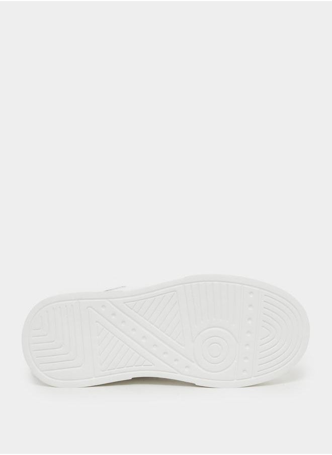 Styli - Animal Print Trim Round Toe Lace-Up Sneakers - Image 1
