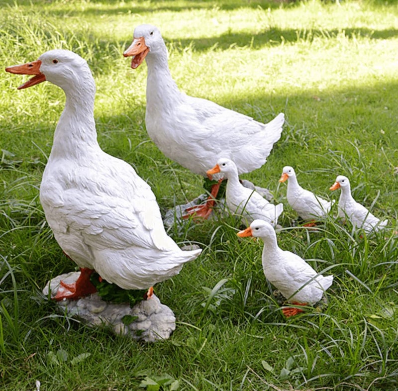 Euiroet Real Farm Duck Statues,Funny Duck Fence Decoration,Resin Duck Decor,Outdoor Real Animal Statue,Duck Sculpture,Perfect for Home Garden Stairs,Farm,Patio,Backyard - Image 3