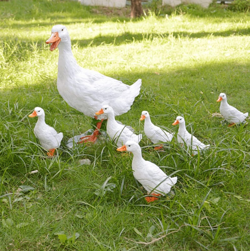 Euiroet Real Farm Duck Statues,Funny Duck Fence Decoration,Resin Duck Decor,Outdoor Real Animal Statue,Duck Sculpture,Perfect for Home Garden Stairs,Farm,Patio,Backyard - Image 4