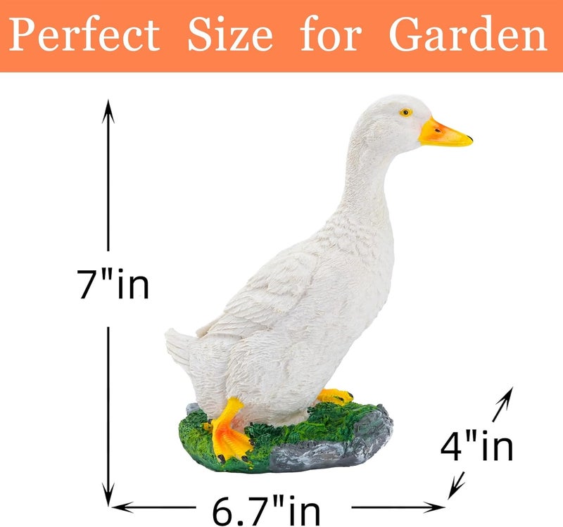 Euiroet Real Farm Duck Statues,Funny Duck Fence Decoration,Resin Duck Decor,Outdoor Real Animal Statue,Duck Sculpture,Perfect for Home Garden Stairs,Farm,Patio,Backyard - Image 2