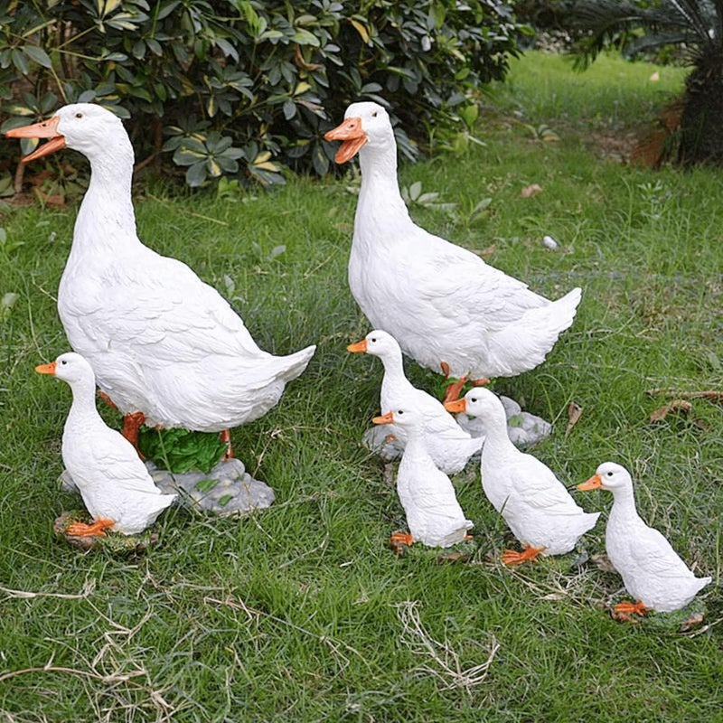 Euiroet Real Farm Duck Statues,Funny Duck Fence Decoration,Resin Duck Decor,Outdoor Real Animal Statue,Duck Sculpture,Perfect for Home Garden Stairs,Farm,Patio,Backyard - Image 5