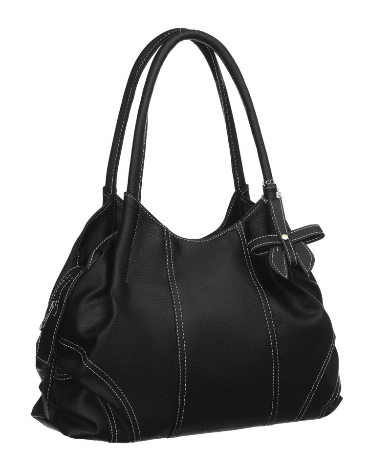 Fostelo Women's Style Diva Satchel Tote Handbag for Women | Ladies Purse | Stylish Shoulder Bag | Gift For Women | Black - Image 1